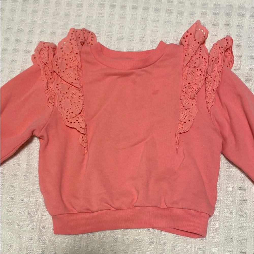 Kids Coral Ruffle Top